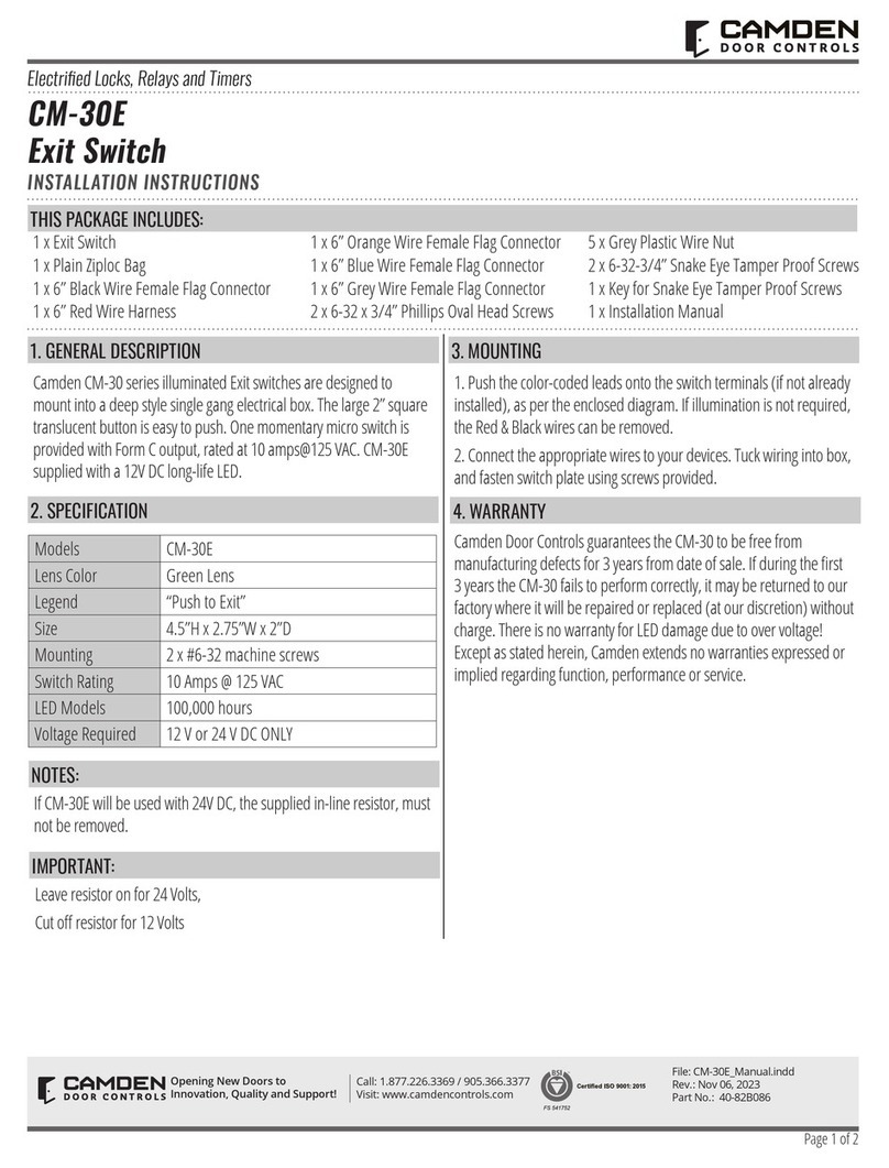 CAMDEN CM-30E installation instructions