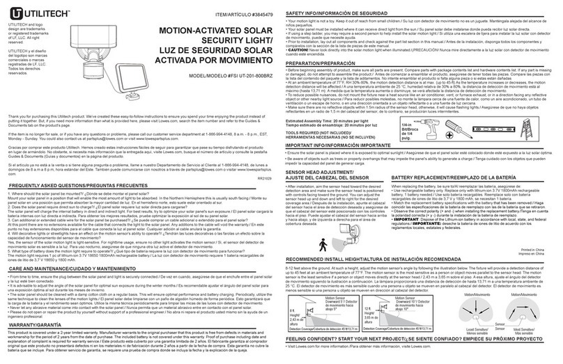 Utilitech FSI UT-201-800BRZ User manual