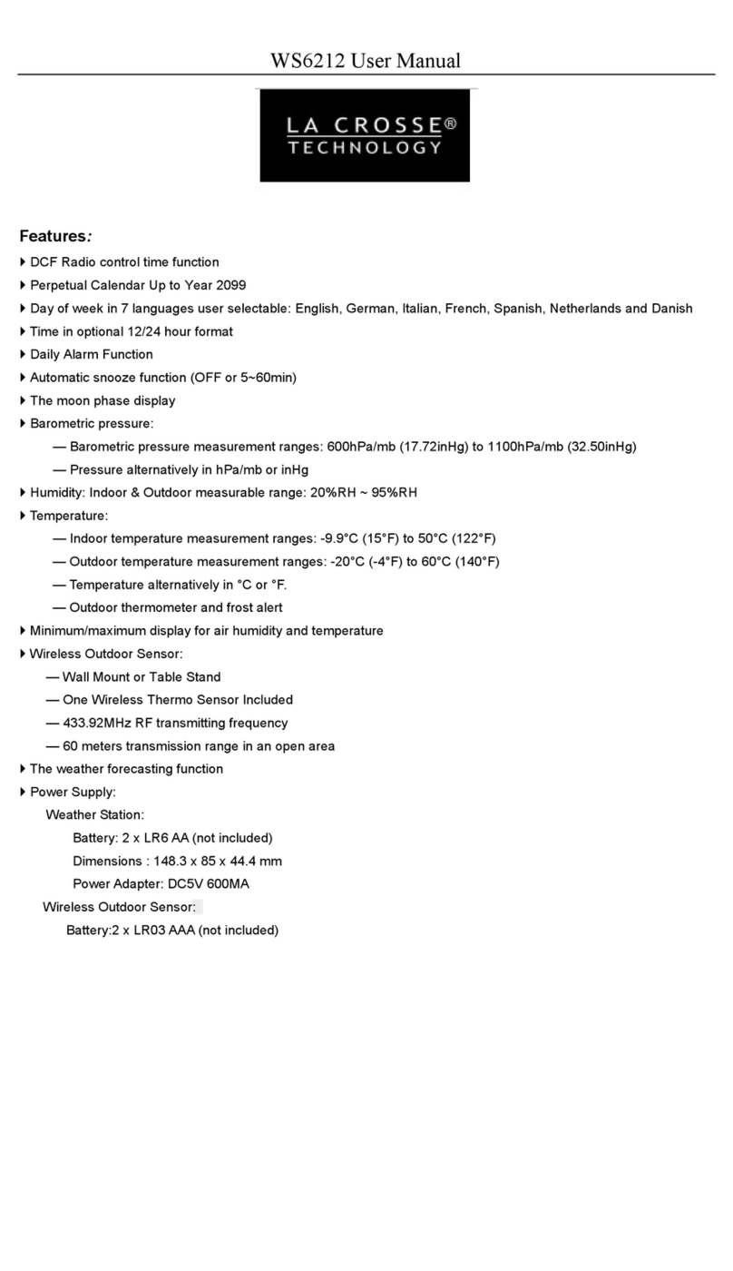 La Crosse Technology WS6212 User manual