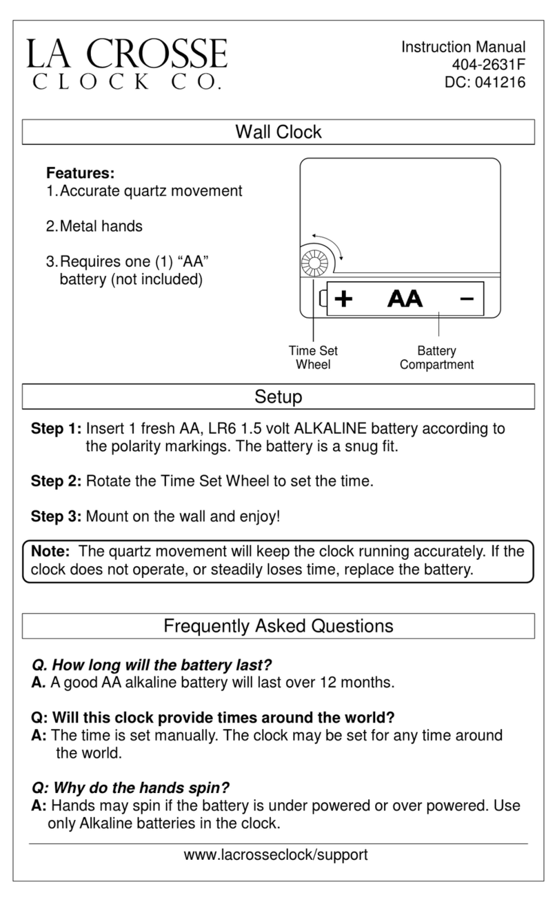 LA CROSSE CLOCK 404-2631F User manual
