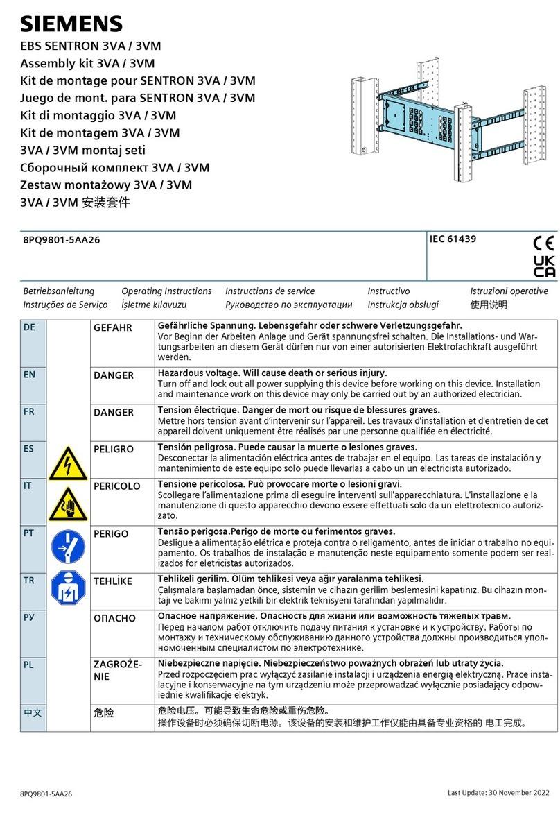 Siemens EBS SENTRON 3VM operating instructions