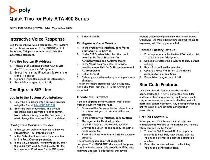Poly ATA 400 Series Assembly instructions