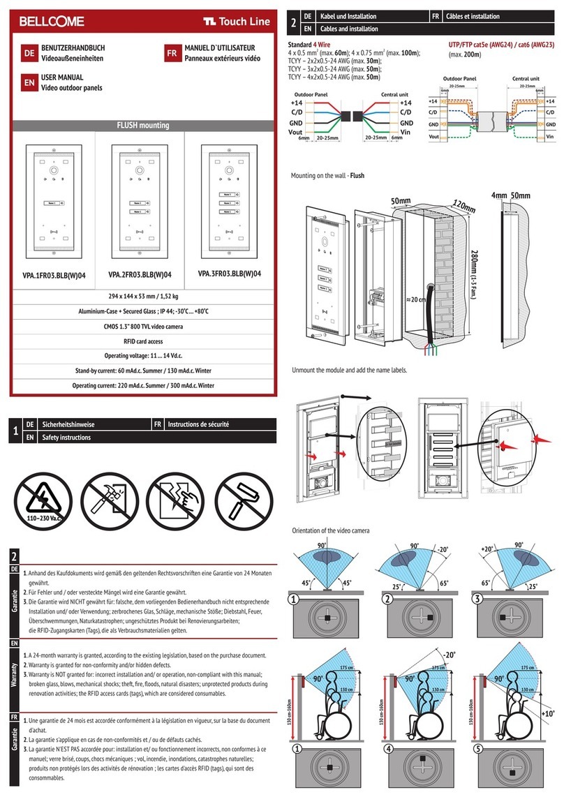 Bellcome Touch Line VPA.1FR03.BLB04 User manual Bellcome Touch Line VPA.1FR03.BLB04 User manual