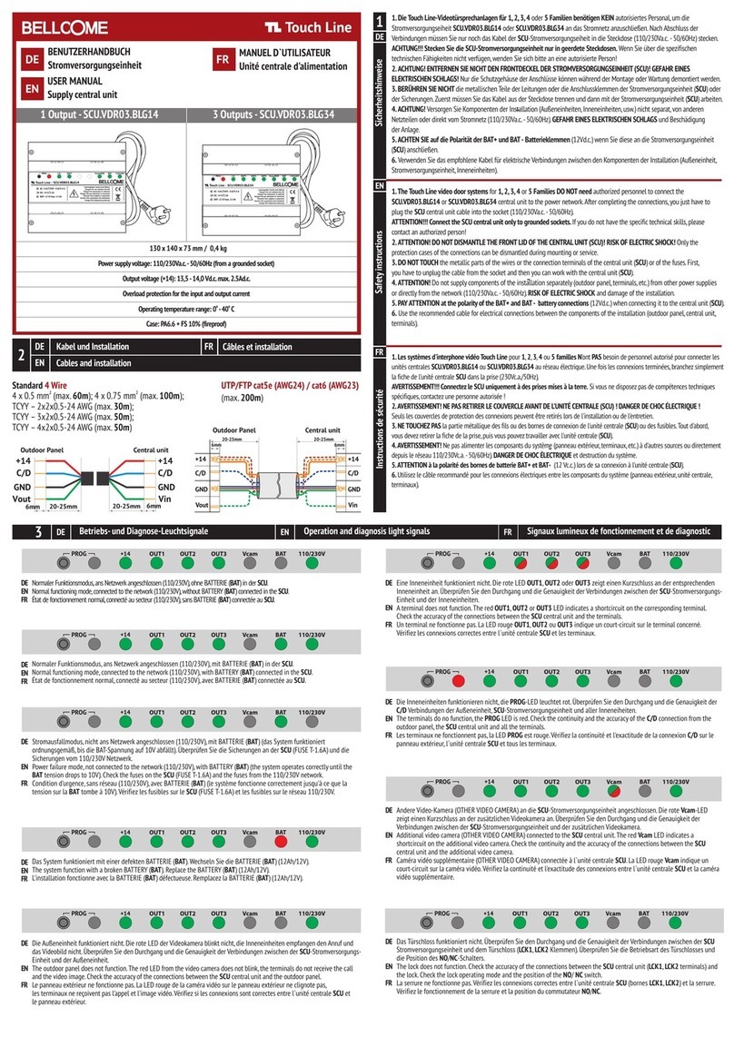 Bellcome Touch Line SCU.VDR03.BLG14 user manual
