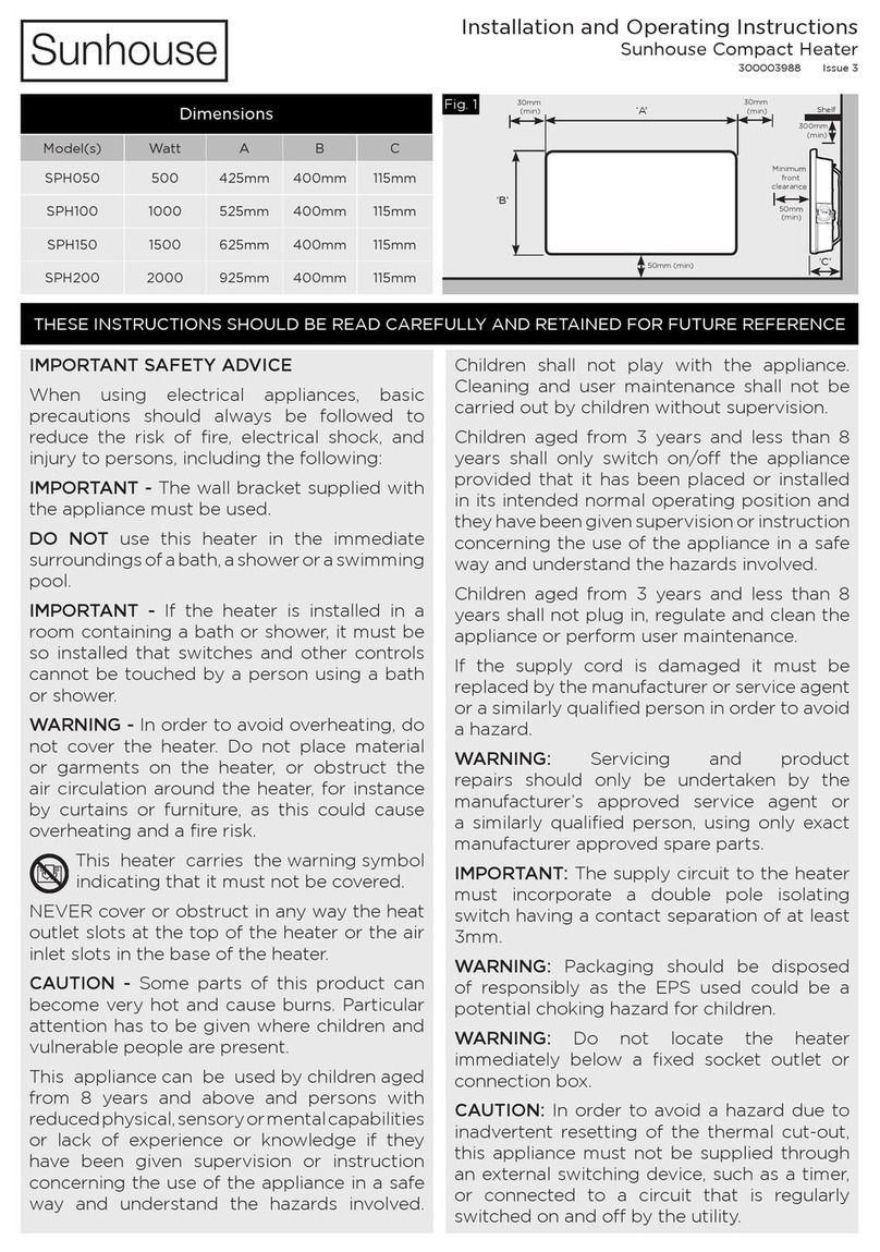 Sunhouse SPH050 Installation and operating instructions