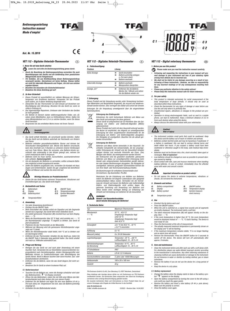 TFA VET 112 User manual