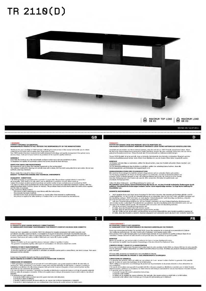 Troy-Bilt TR 2110 quick start guide