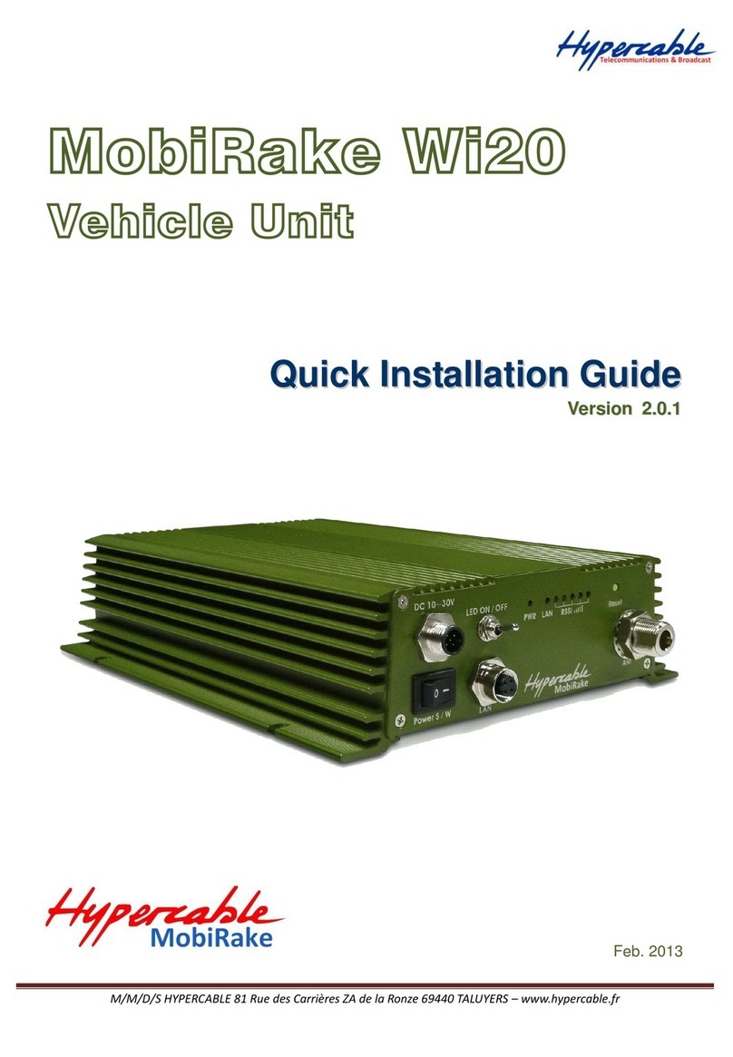 Hypercable MobiRake Wi20 Quick installation guide Hypercable MobiRake Wi20 Quick installation guide