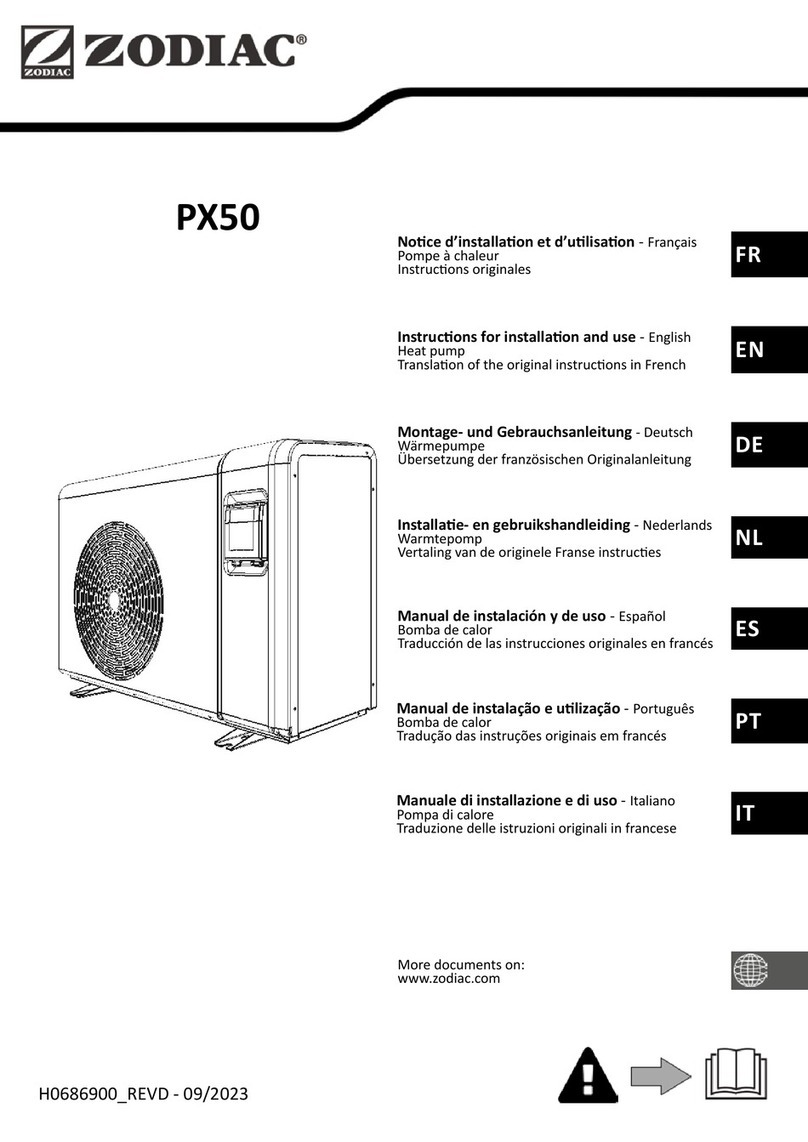 Zodiac PX 50 Instructions for installation and use