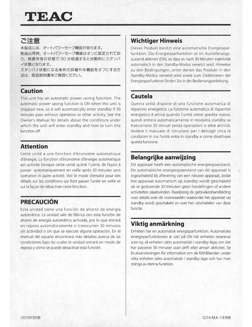 Teac AP-701 owner's manual