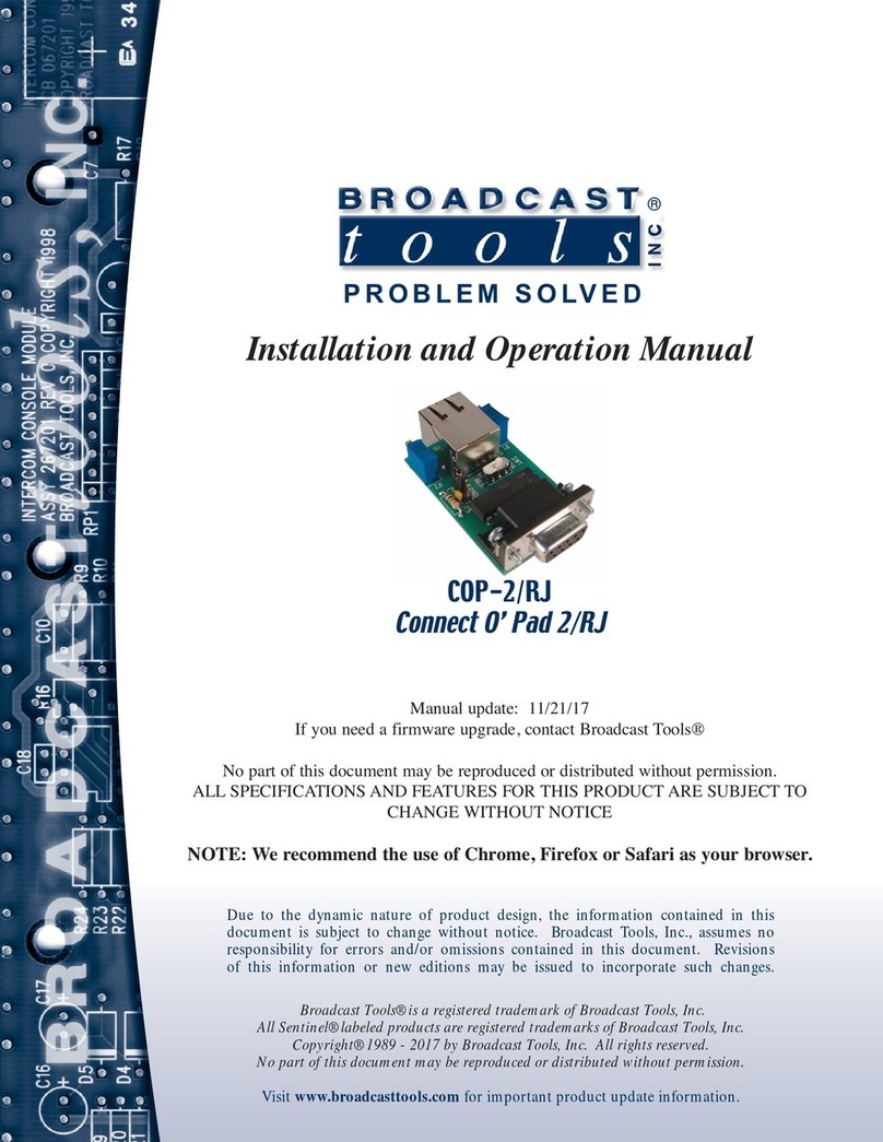 Broadcast Tools COP-2/RJ Installation and operation manual