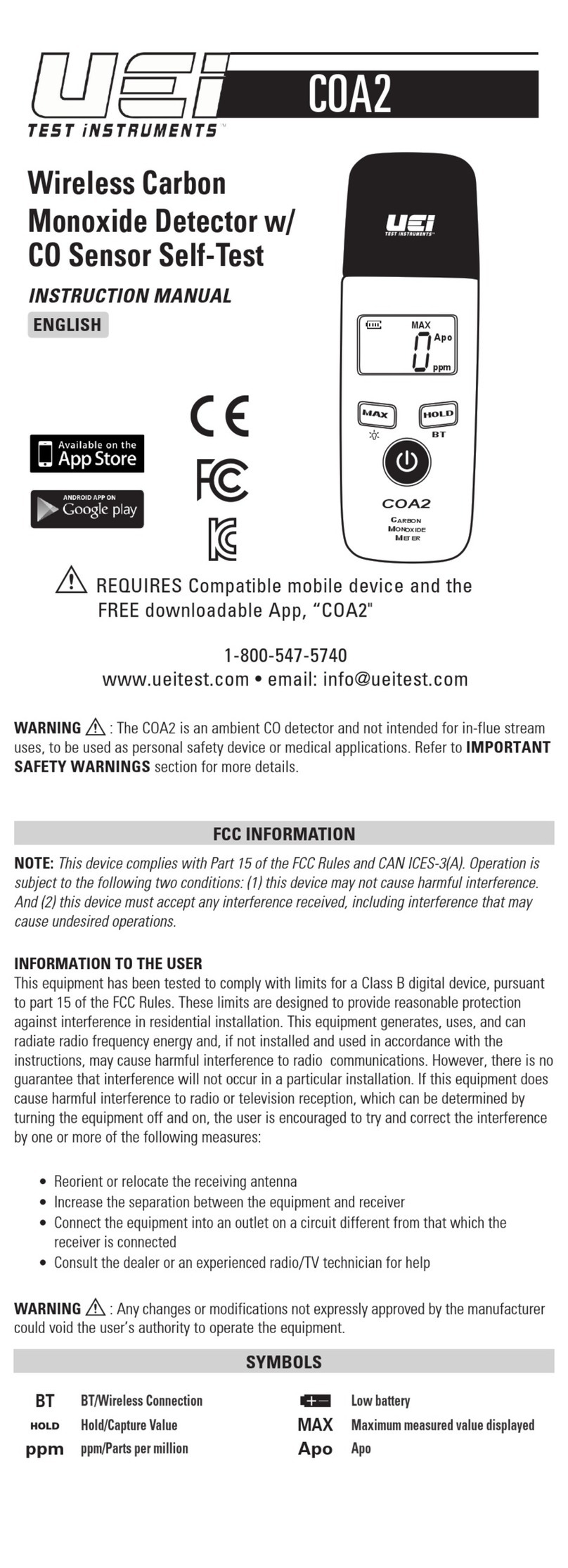 UEi UECOA2 User manual