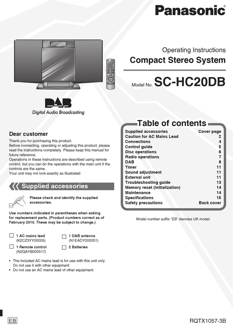Panasonic SC-HC20DBEB operating instructions