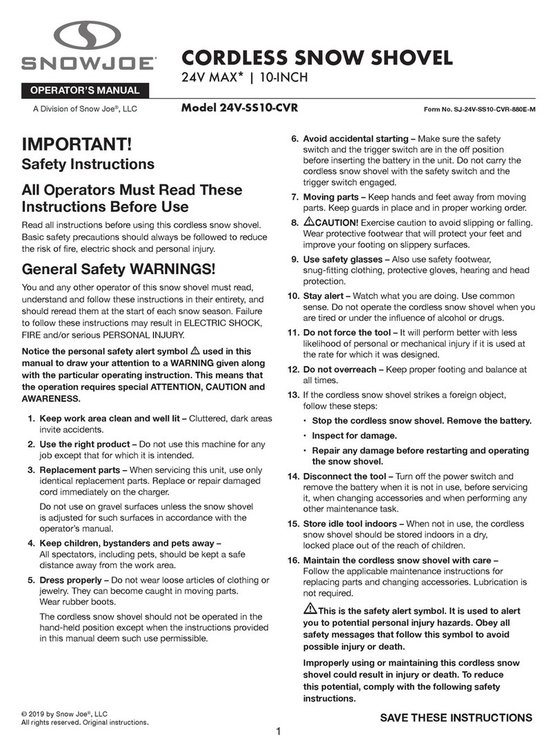 SNOWJOE 24V-SS10-CVR User manual