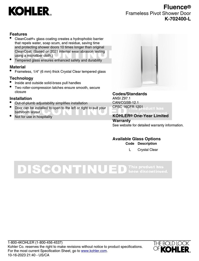 Kohler Fluence K-702400-L User manual Kohler Fluence K-702400-L User manual
