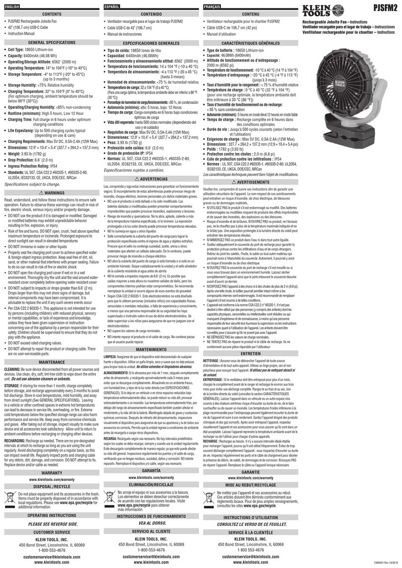 Klein Tools PJSFM2 instructions