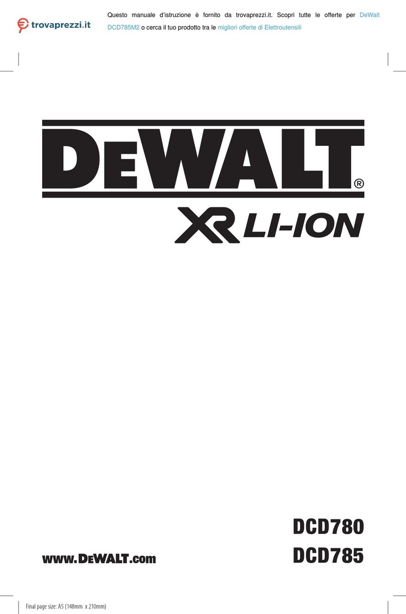 DeWalt DCD785' DCD785M2 User manual DeWalt DCD785' DCD785M2 User manual