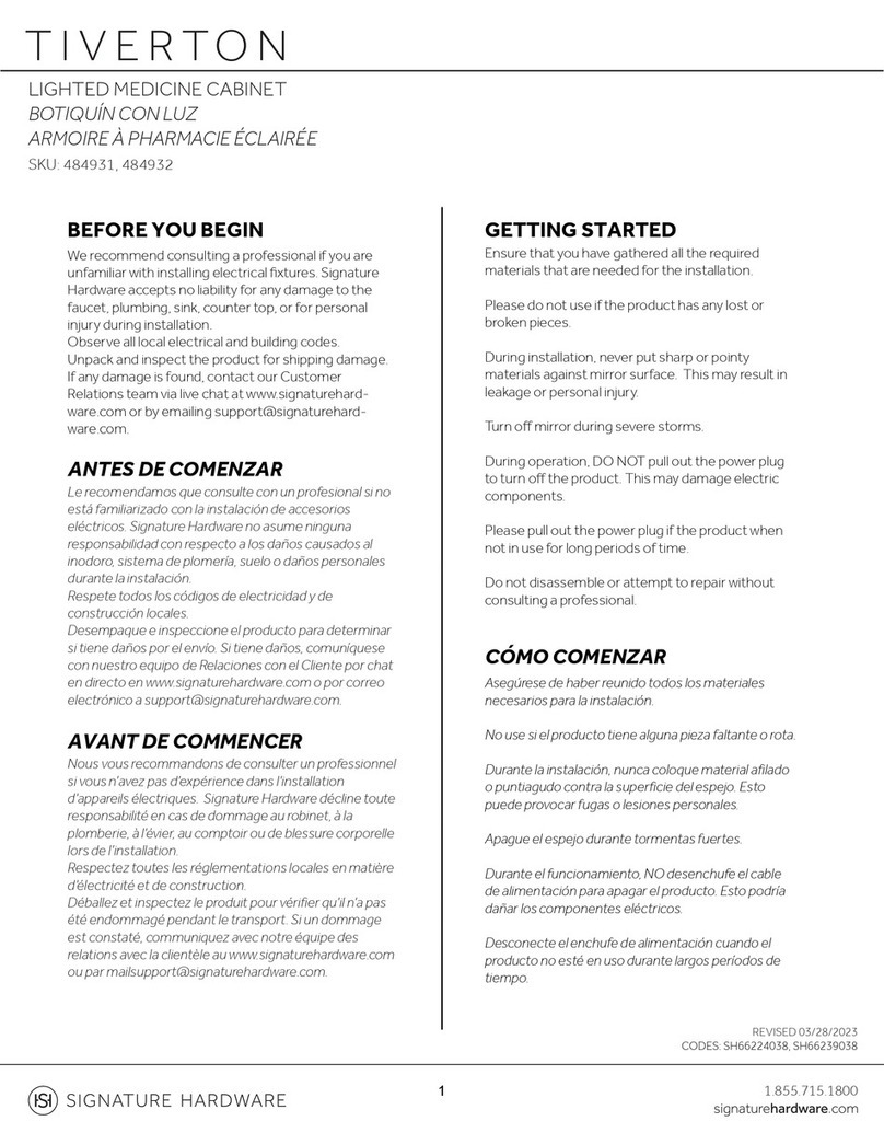 Signature Hardware Tiverton 484931 User manual Signature Hardware Tiverton 484931 User manual