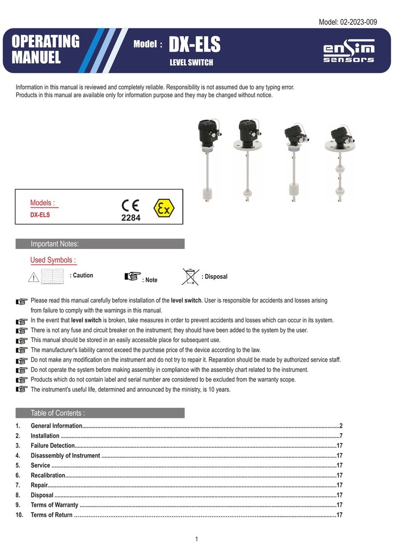 ENSIM SENSORS DX-ELS User manual ENSIM SENSORS DX-ELS User manual