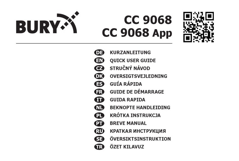 BURY CC 9068 Quick user guide