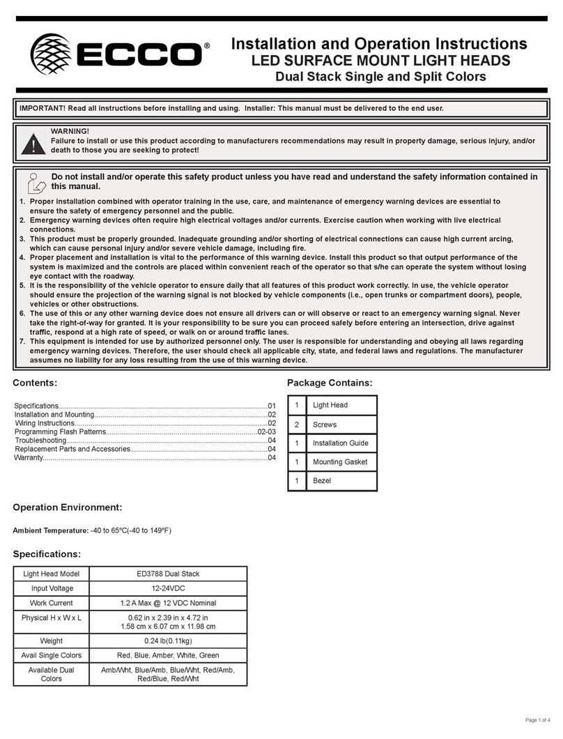 Ecco ED3700 Installation and operation instruction