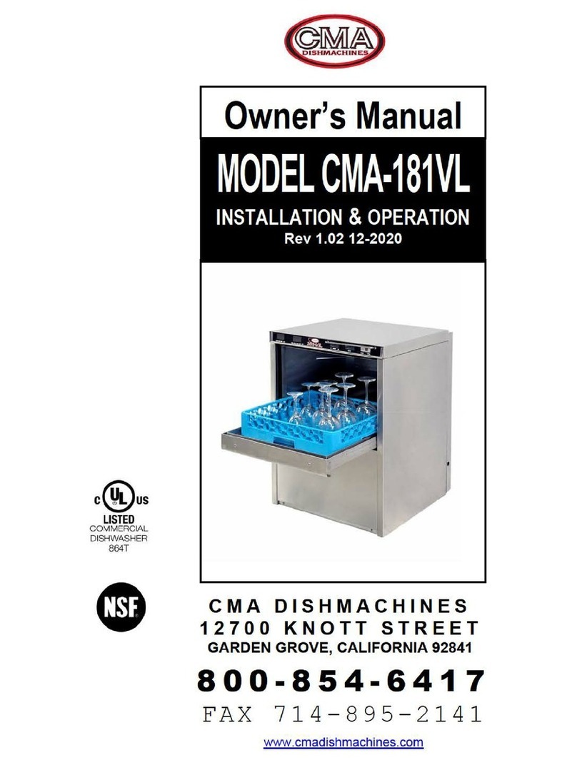 CMA Dishmachines CMA-181VL owner's manual