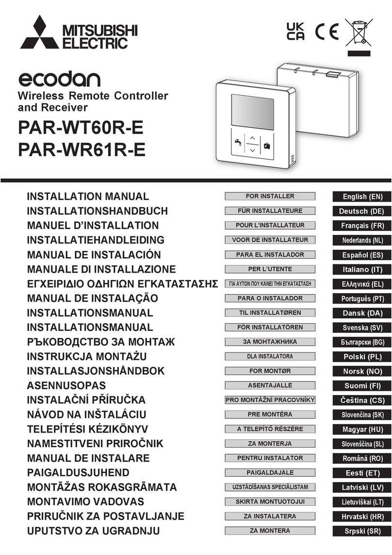 Mitsubishi Electric ecodan PAR-WT60R-E User manual