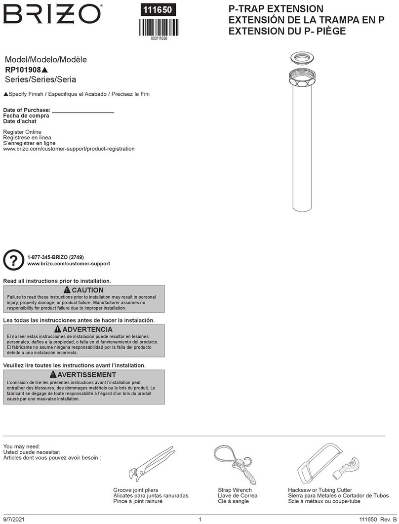 Brizo RP101908 Series manual