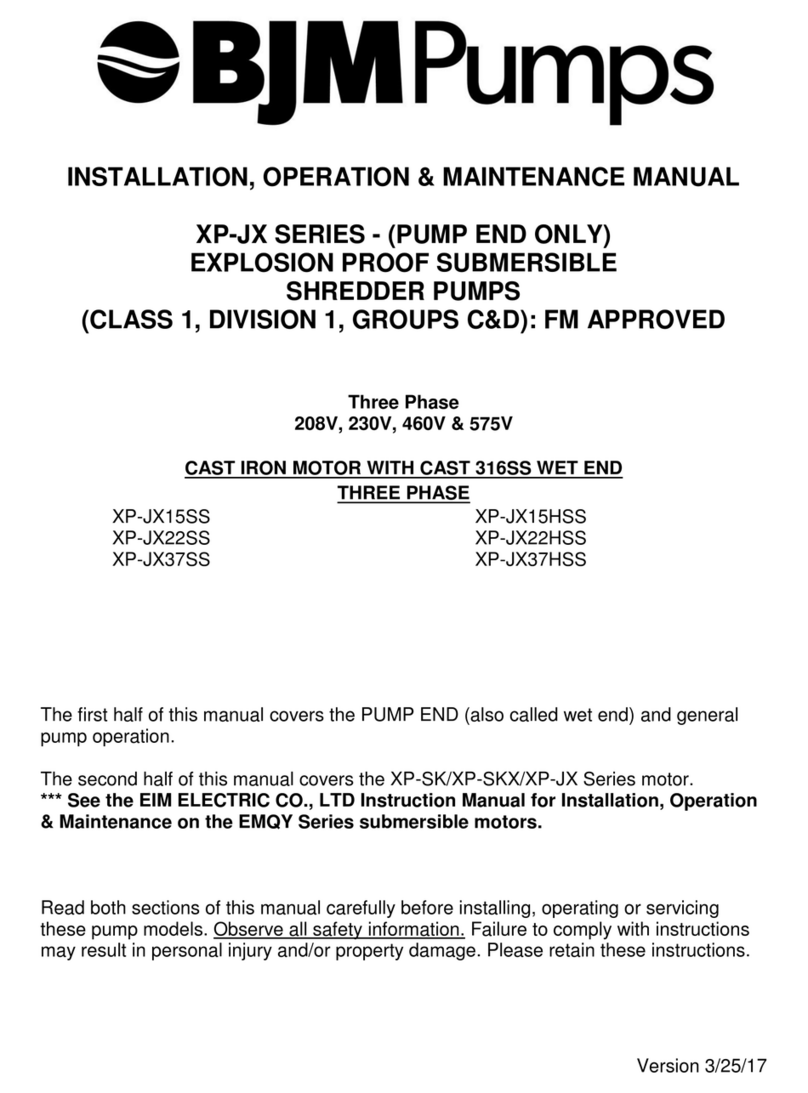 BJM Pumps XP-JX Series Installation, operation & maintenance manual