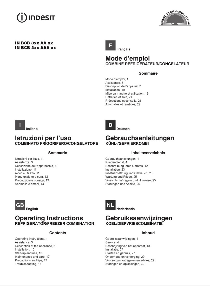 Indesit IN BCB 3 AA Series operating instructions