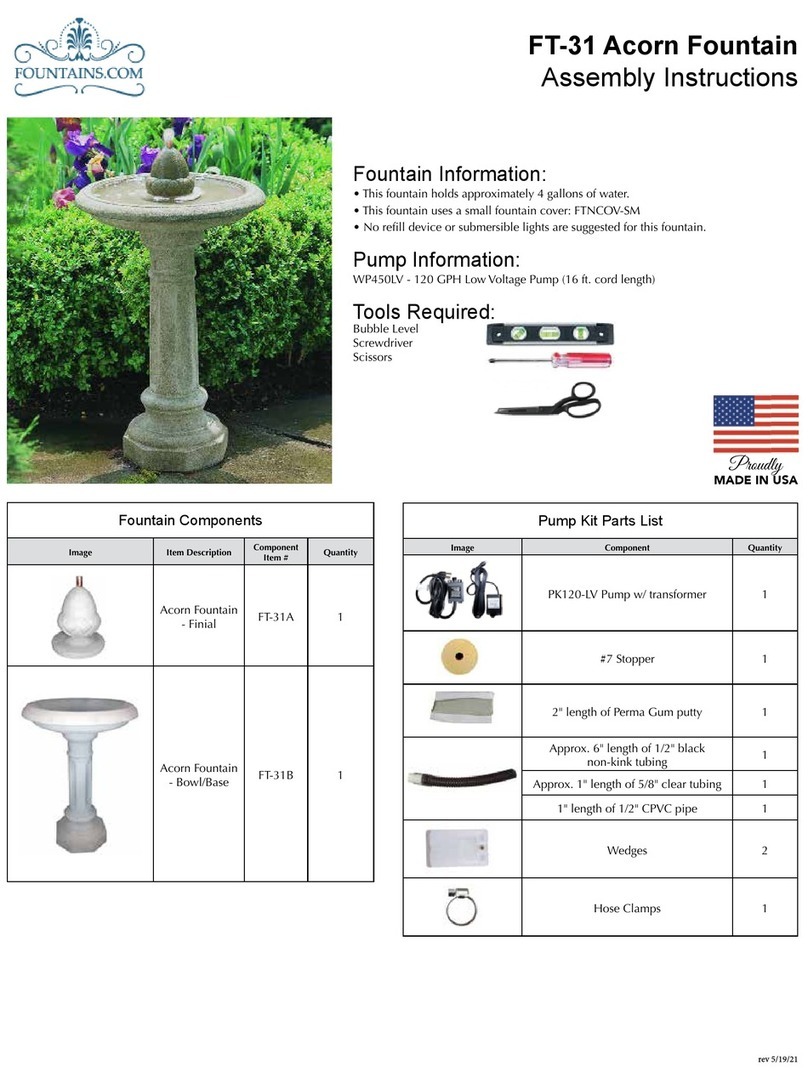 FOUNTAINS.COM Acorn FT-31 User manual