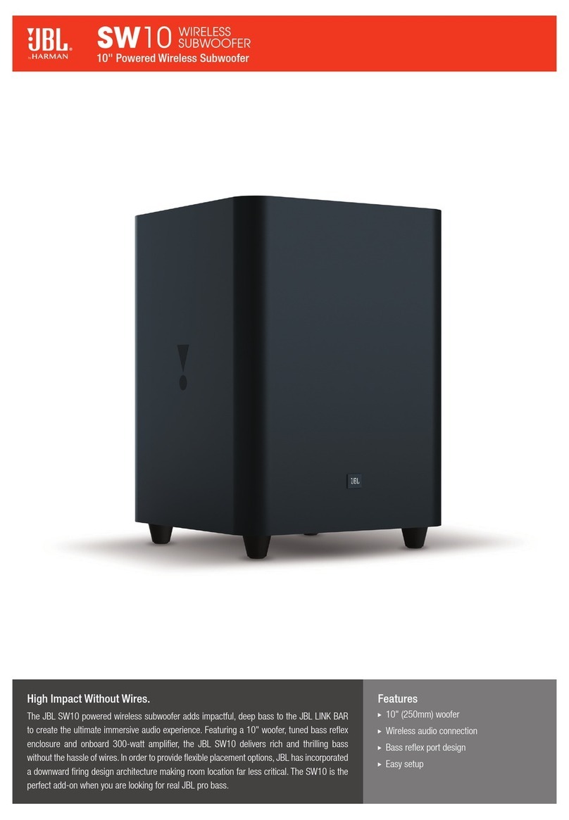 Harman JBL SW10 manual Harman JBL SW10 manual