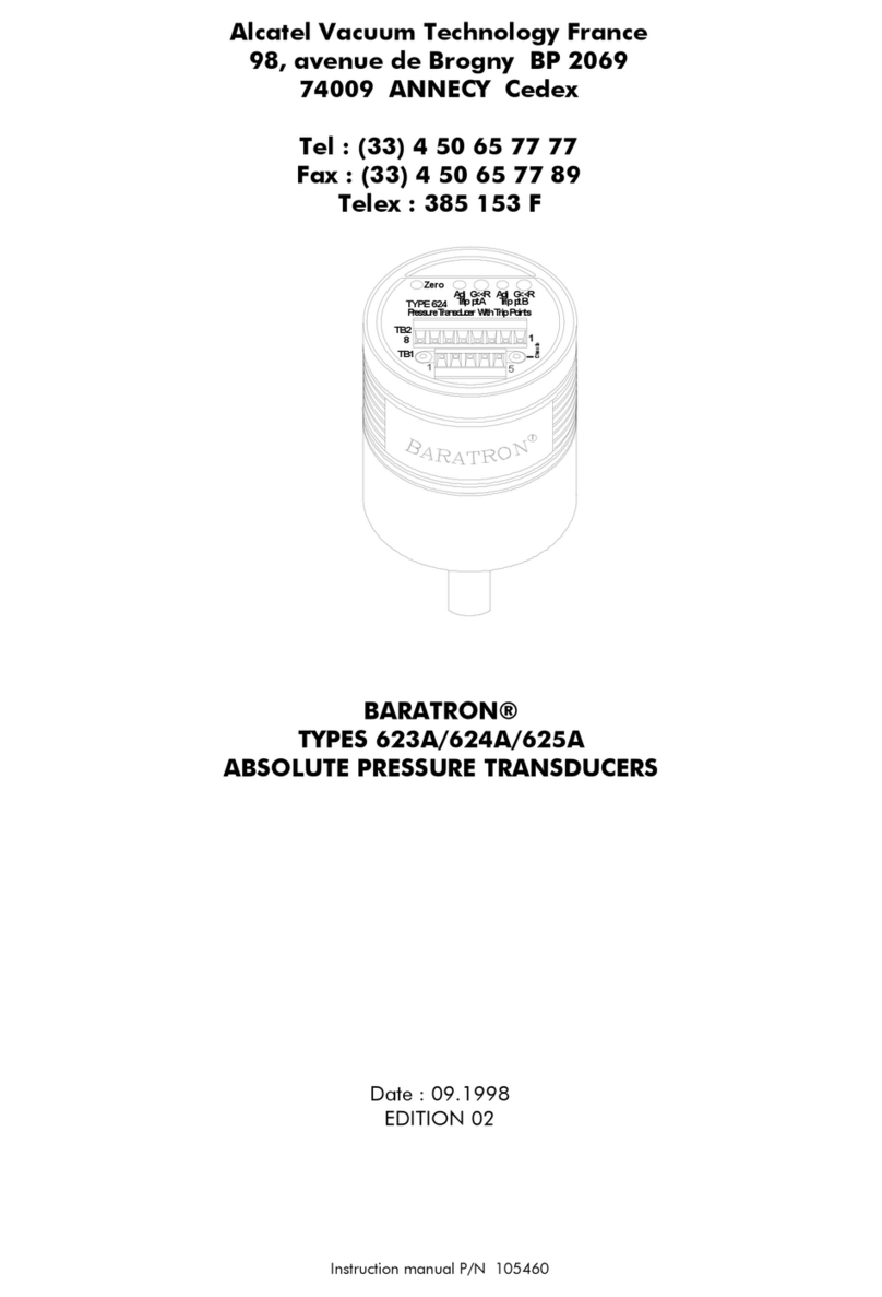 Alcatel Vacuum Technology BARATRON 623A instruction manual