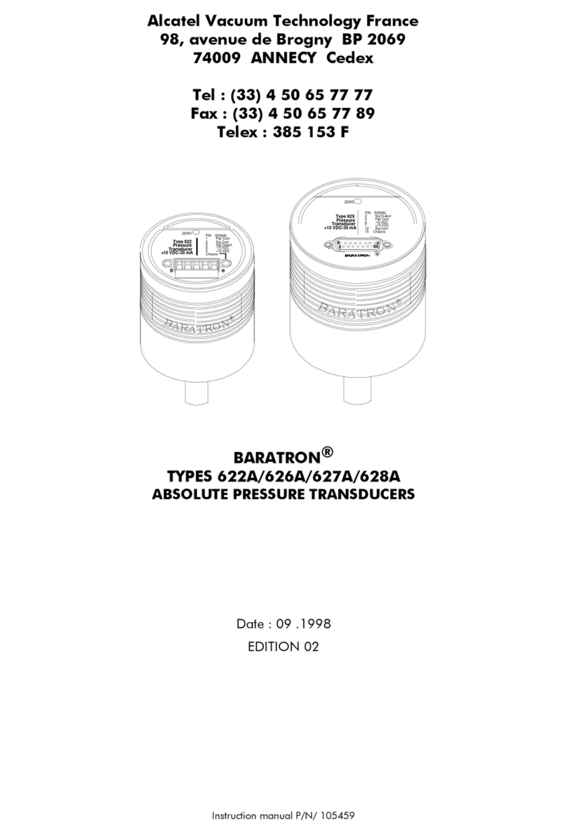 Alcatel Vacuum Technology BARATRON 622A User manual