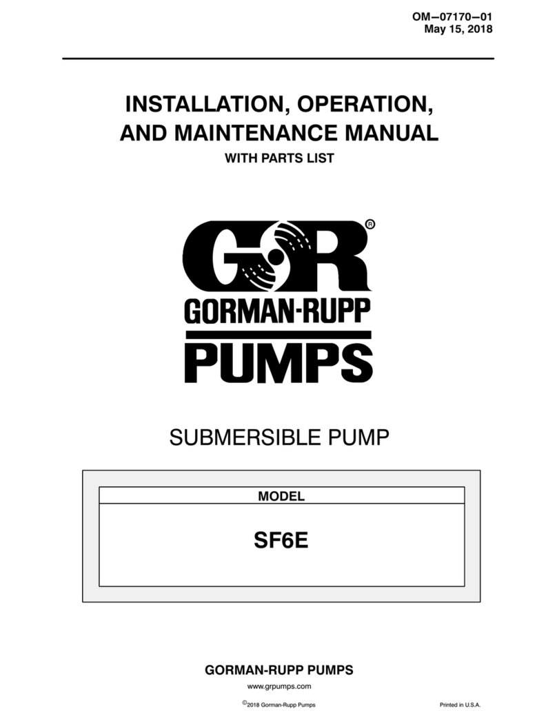 GORMAN-RUPP PUMPS SF6E Installation, operation, and maintenance manual with parts list