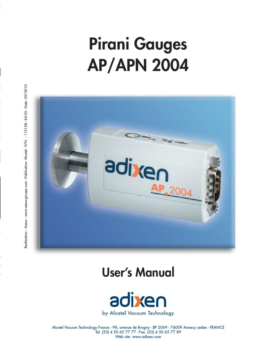 Alcatel Vacuum Technology adixen AP 2004 user manual