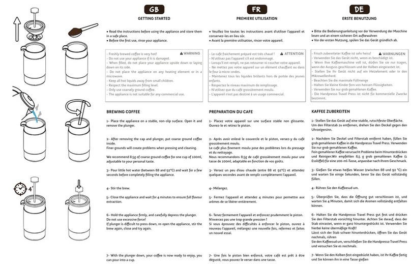 Handpresso Travel Press instruction manual