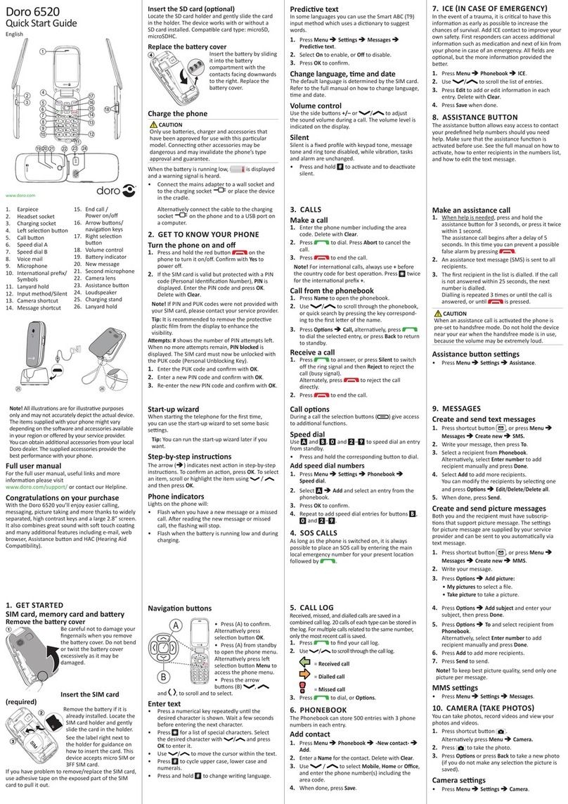 Doro 6520 User manual