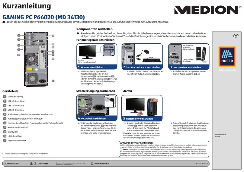 Medion P66020 quick start guide