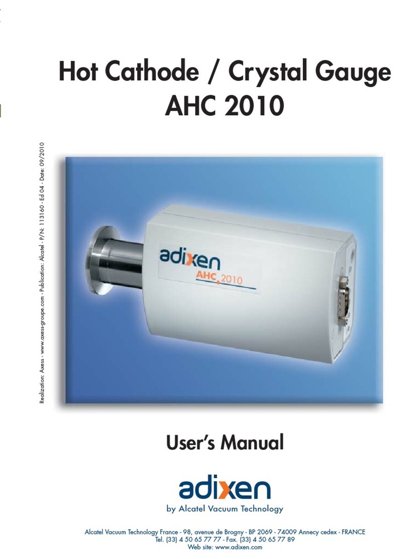 Alcatel Vacuum Technology adixen AHC 2010 user manual Alcatel Vacuum Technology adixen AHC 2010 user manual