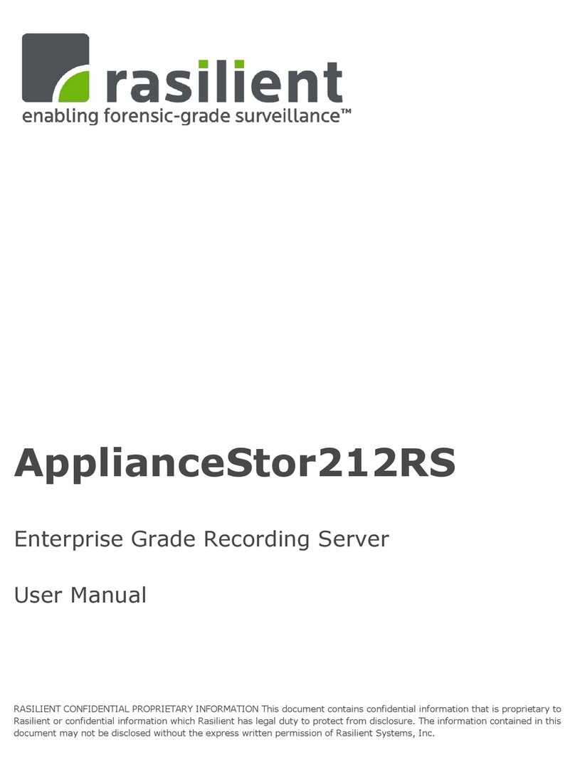 Rasilient ApplianceStor212RS user manual