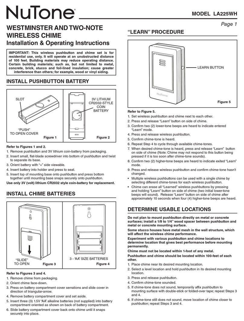 NuTone LA225WH Manual