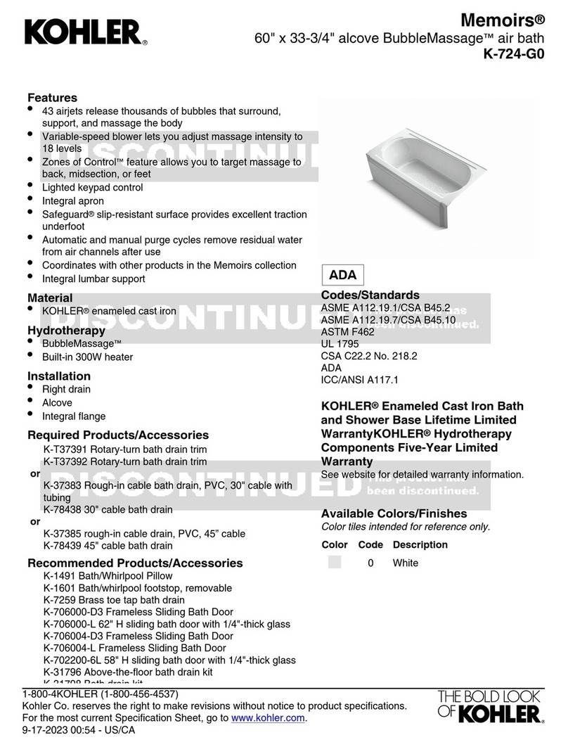 Kohler Memoirs K-724-G0 User manual