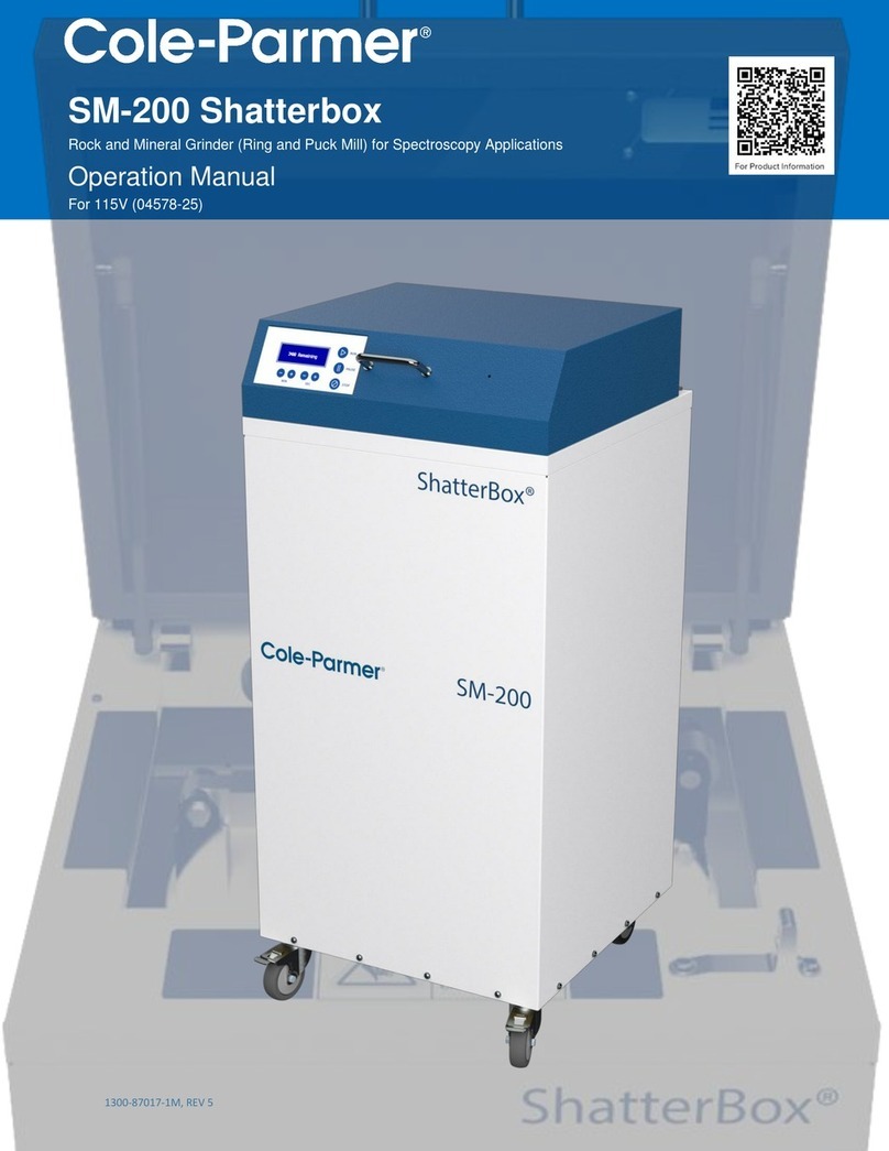 Cole Parmer ShatterBox SM-200 Operation manual