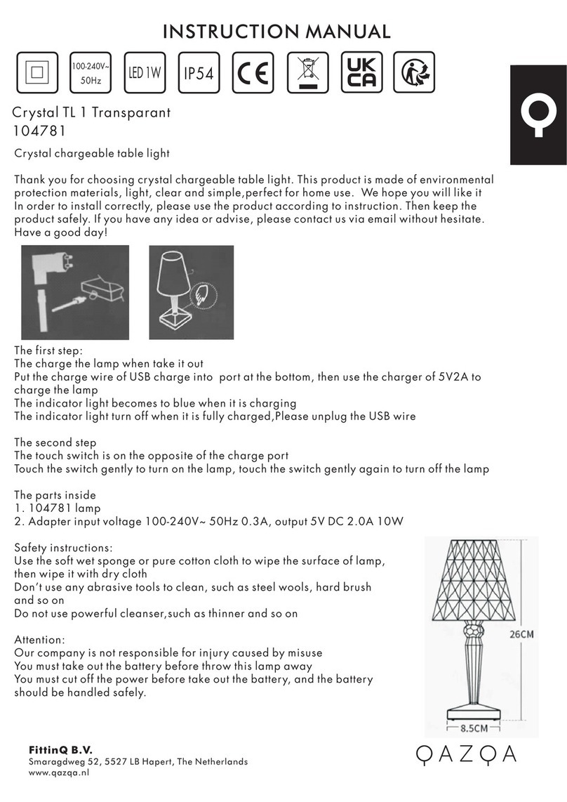 Qazqa Crystal TL 1 Transparant User manual