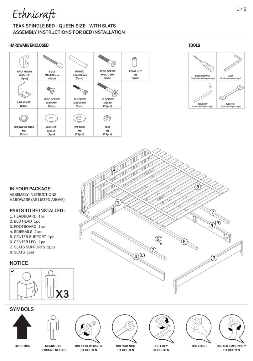 Ethnicraft Spindle Bed Assembly instructions