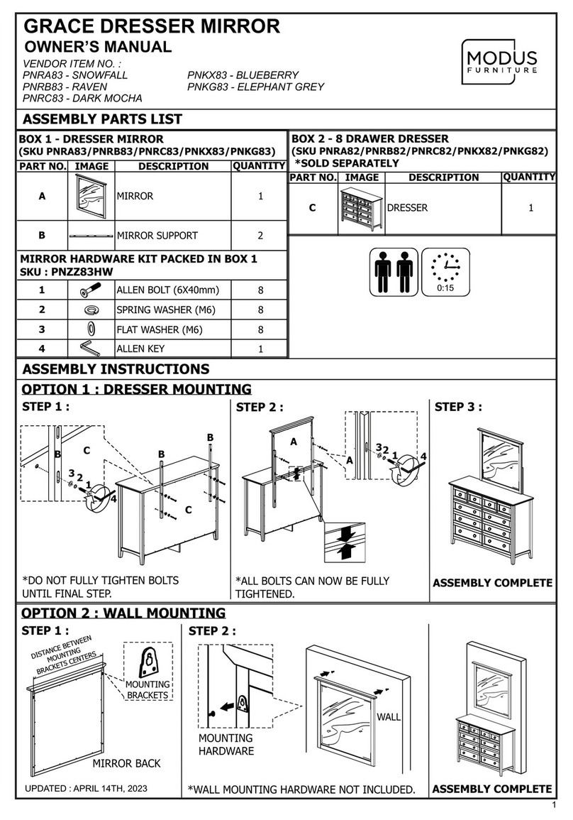 Modus Furniture PNRA83 owner's manual