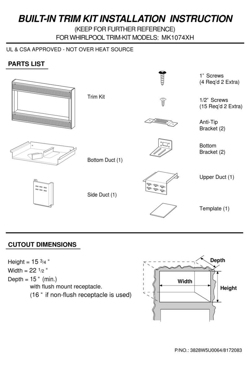 Whirlpool MK1074XHQ installation instructions