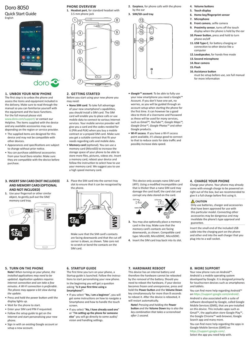 Doro 8050 User manual