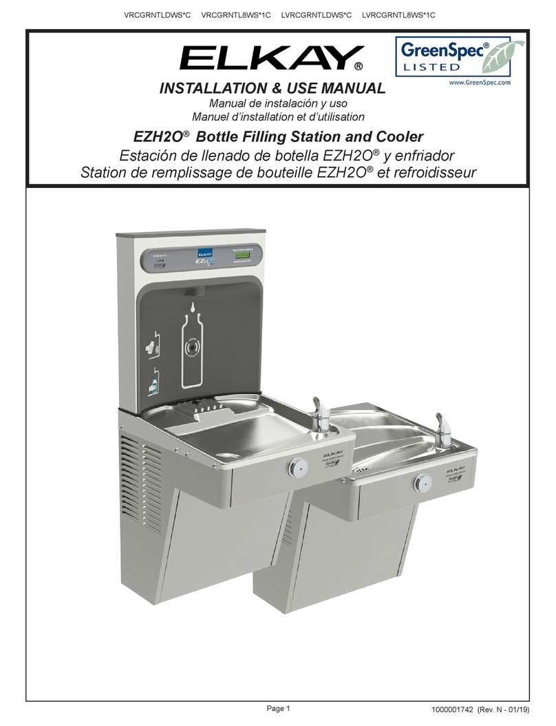 Elkay EZH2O VRCGRNTLDWS C Series Installation & use manual